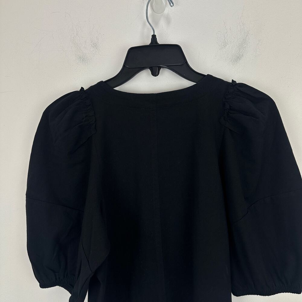 Madewell Puff Sleeve Tee Shirt Cotton Top Relaxed Minimalist Jet Black XXS NWT - Picture 13 of 13